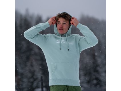 Mikina pánská s kapucí - Logo Czech Ski & Snowboard, zelená